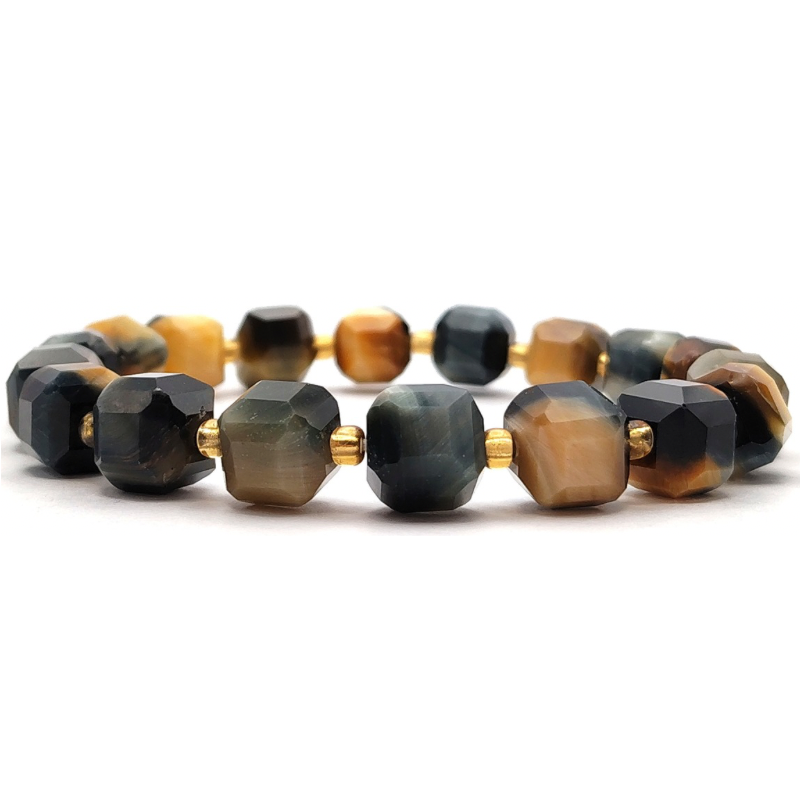 Dreamy Blue Tiger Eye Cube Bracelet
